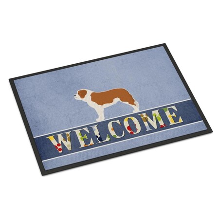 Carolines Treasures 24 x 36 in. Saint Bernard Welcome Indoor or Outdoor Mat BB5580JMAT